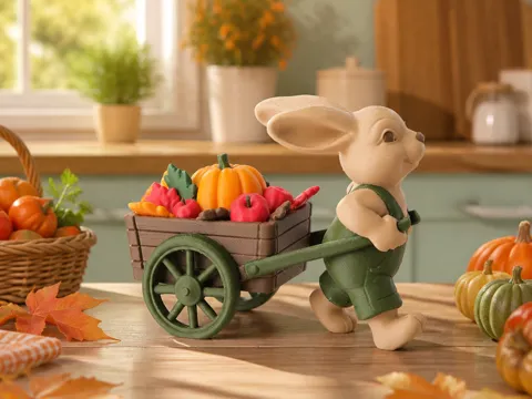 Figura decorativa: Autumn Harvest Bunny - Cute Fall Rabbit Sculpture — referencia de MakerWorld