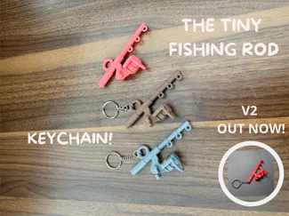 Tiny Fishing Rod Keychain