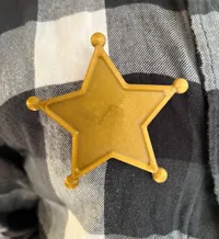 PLA - Not Text - Sheriff Badge with Safety Pin Cutout