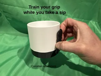 Rock climber grip cup (Corcelain attachment)