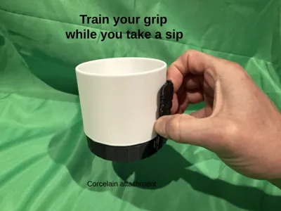 Rock climber grip cup (Corcelain attachment)