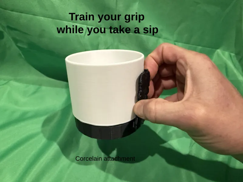 Rock climber grip cup (Corcelain attachment)
