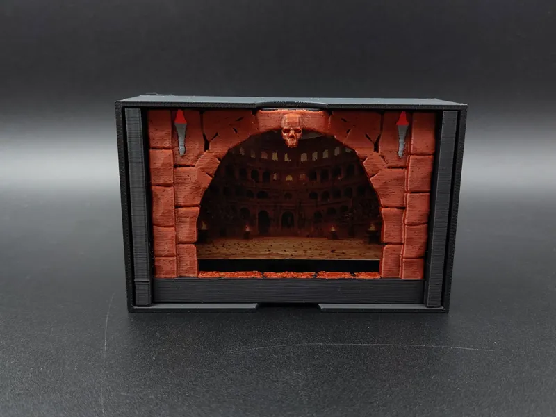 Miniaturen Box mit Kartenhalter und Diorama Optik