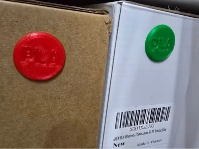 Tags for cardboard filament box