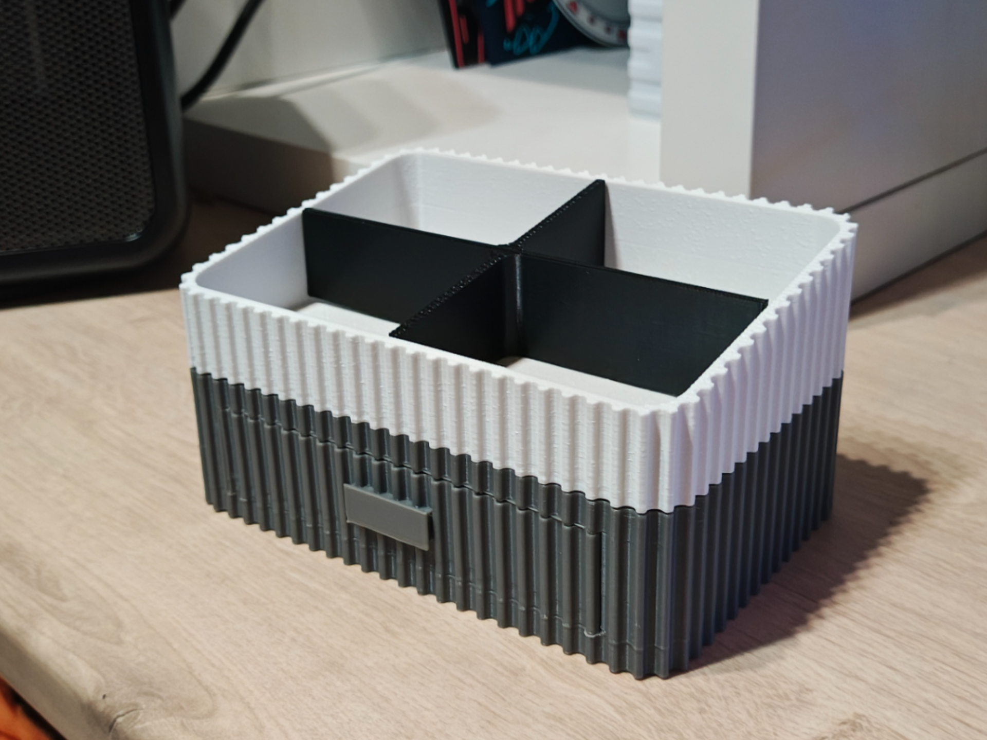 Infinitely Stackable Ribbed Mini-Drawer System