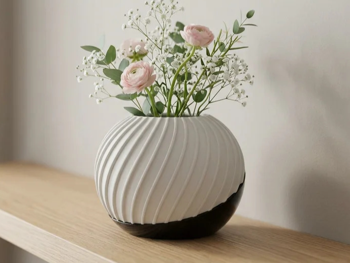 Vaso bicolore con sottovaso – design moderno