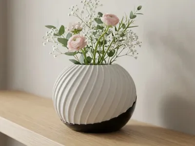 Two-tone vase with saucer – modern design