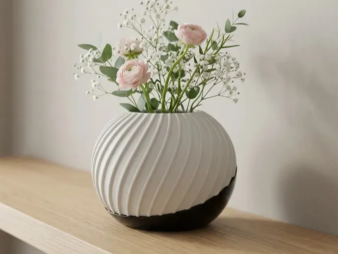 Vaso bicolore con sottovaso – design moderno