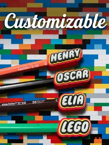 Modelo para impresión 3D: Brick Customizable Pencil toppers Le-go — vista de referencia 2