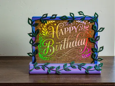 Illuminated "Happy Birthday" LED Sign