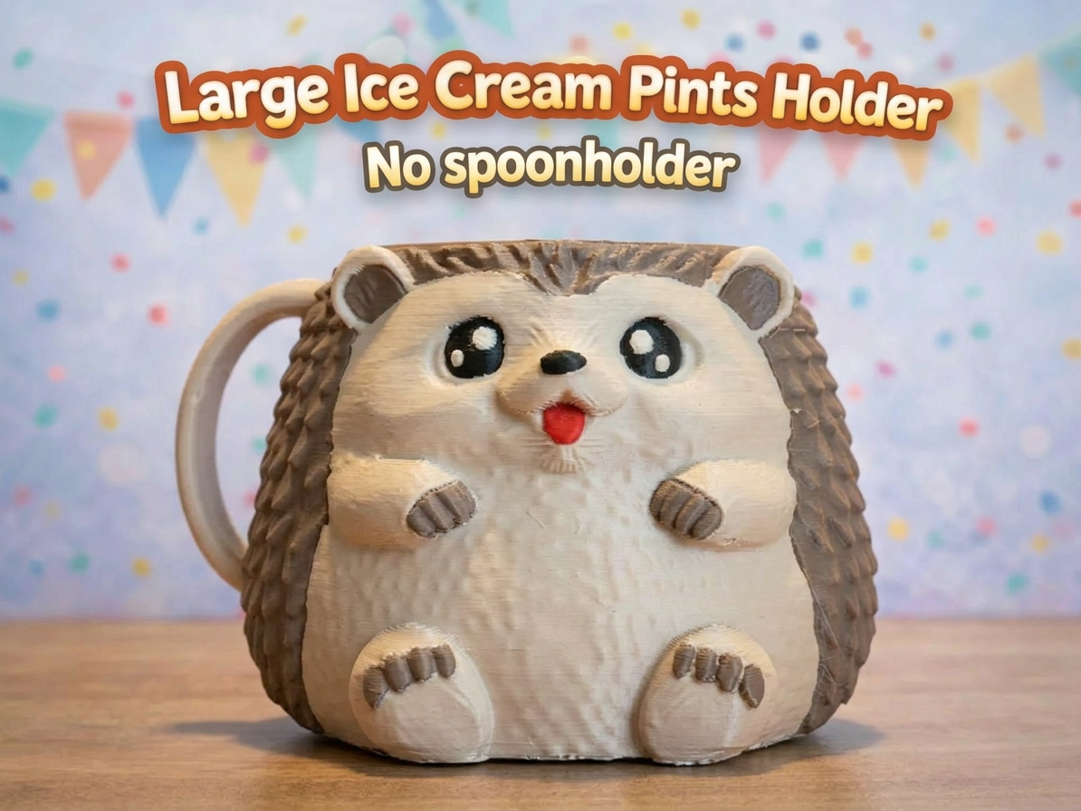 Hedgehog Ice Cream Pints Holder No Spoonholder