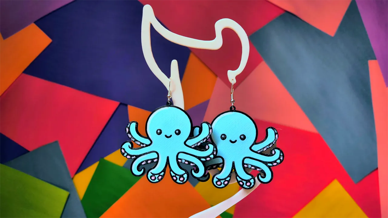 Octopus Earrings view 4