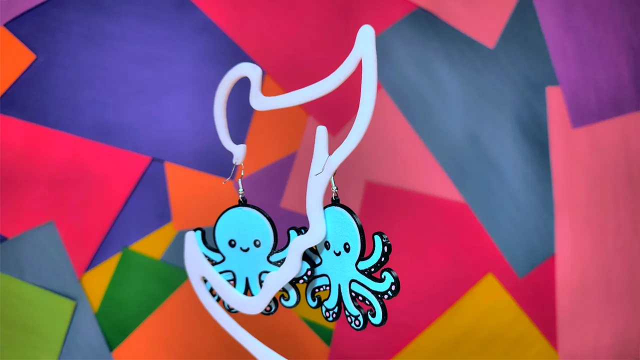 Octopus Earrings view 2