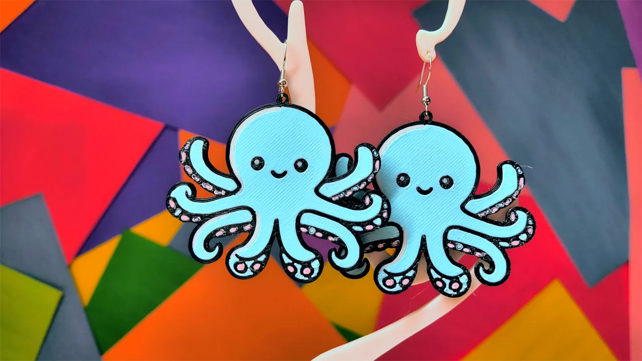 Octopus Earrings view 3