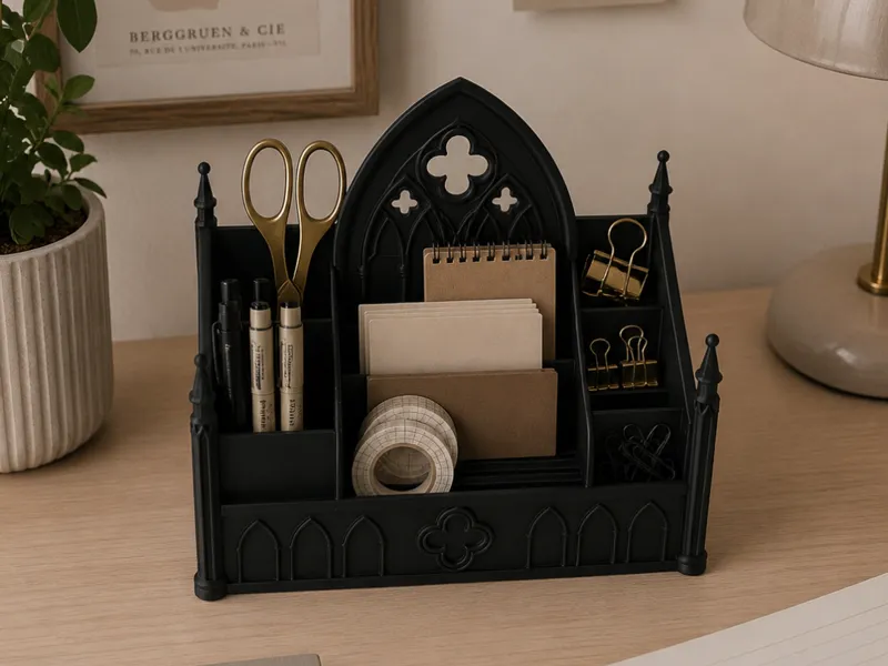 Gothic Desk Organizer – Elegant Structure & Style
