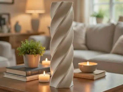 Modern Hexagonal Twist Sculpture