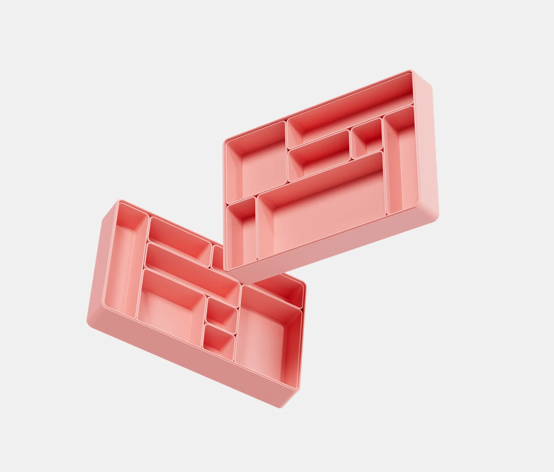Miniatura 1 do modelo 3D 可堆叠模块化收纳盒