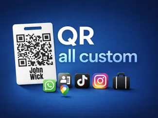 Custom QR Code | WiFi URL VCard Social Tag