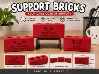 Emotional Support Brick – Cute Desk Buddy
