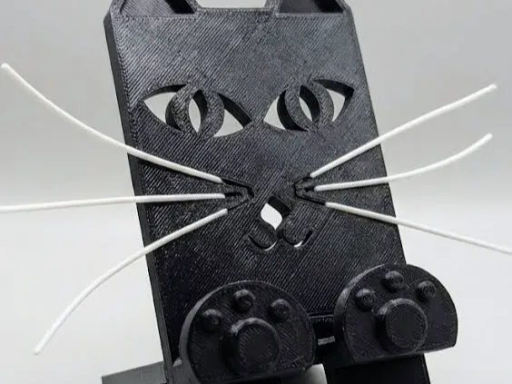 Whiskered Cat Phone Stand