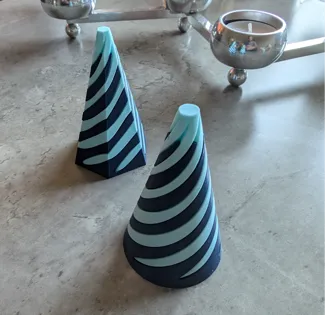 Spiral fidget cone & hexagon