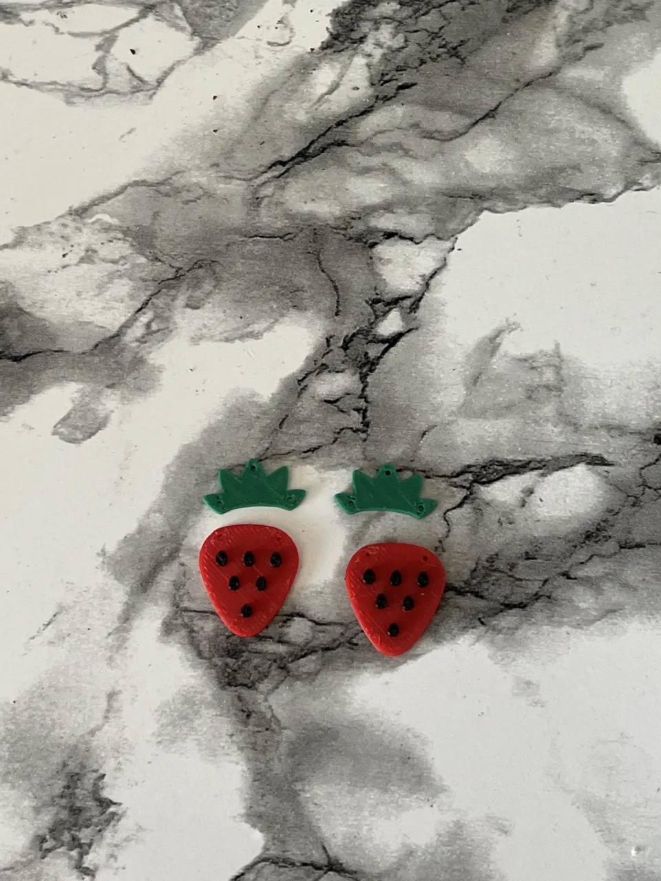 strawberry earrings view 2