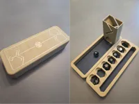 7PC Dice Tray and Dice Tower - Wood Effect