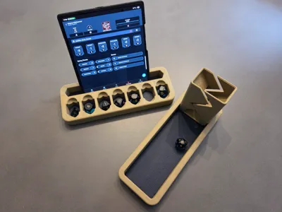 Wood Effect DnD Dice Tray & Folding Dice Tower