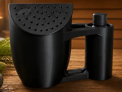 Sauna ladle with integrated essential oil holder