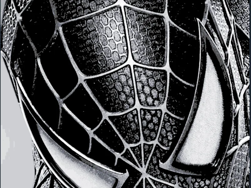 Hueforge Spiderman head black and white comic
