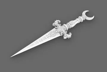 Estante o repisa: Goth Moon Pentacle Ornate Athame Dagger Decor — vista de referencia 5