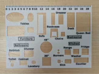 Simple Floor Plan Stencil 1/4" = 1'