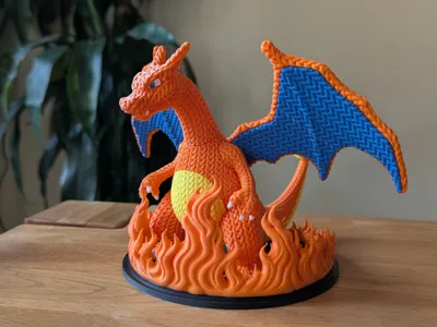 Pokemon Fire Diorama for Knitted Charizard Figure