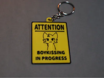 boykissing in progress keychain