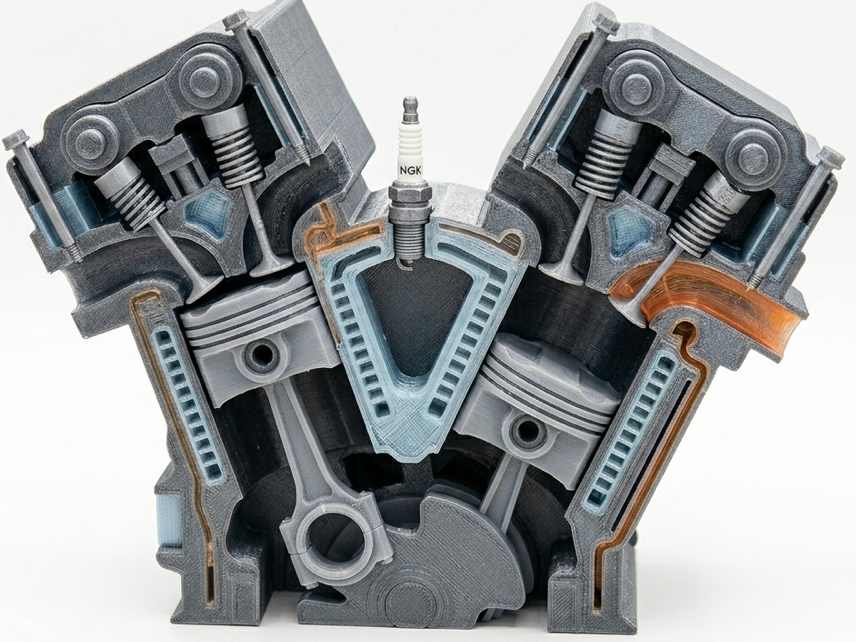 V6 Engine Mechanical Section Model