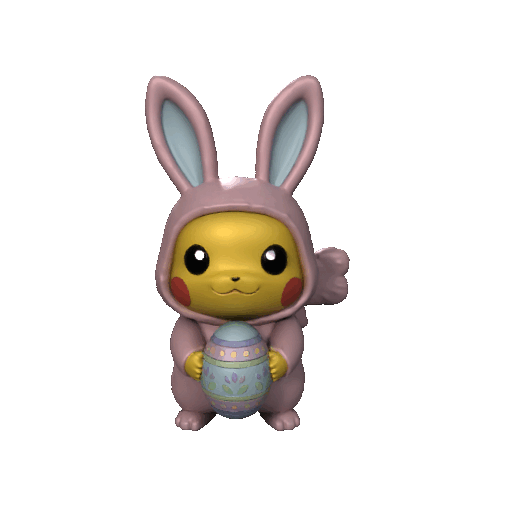 Easter Bunny Pikachu Holding Egg