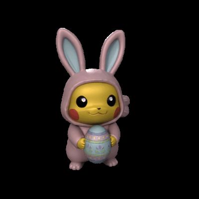 Easter Bunny Pikachu Holding Egg