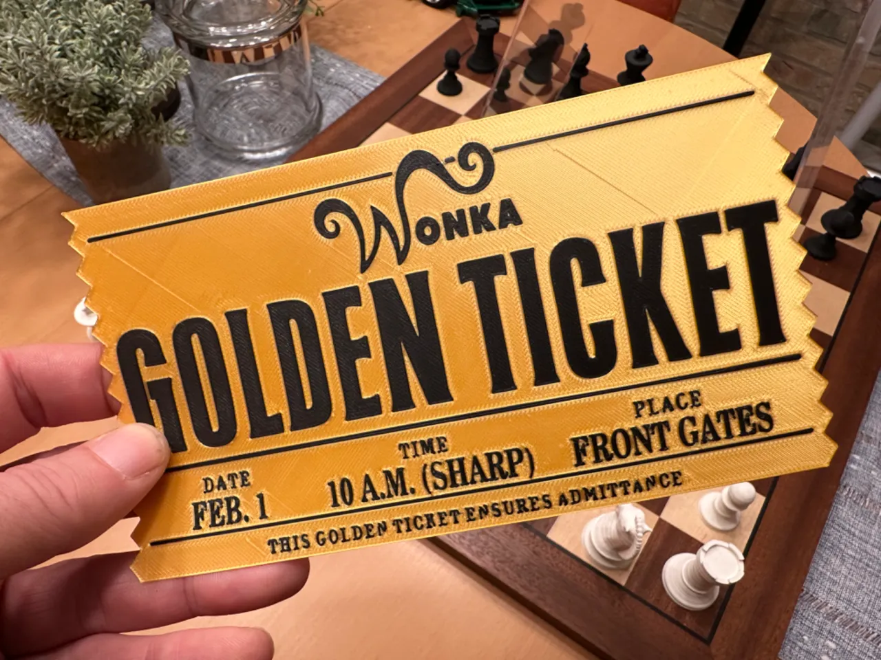 Willy Wonka golden Ticket - with update view 2