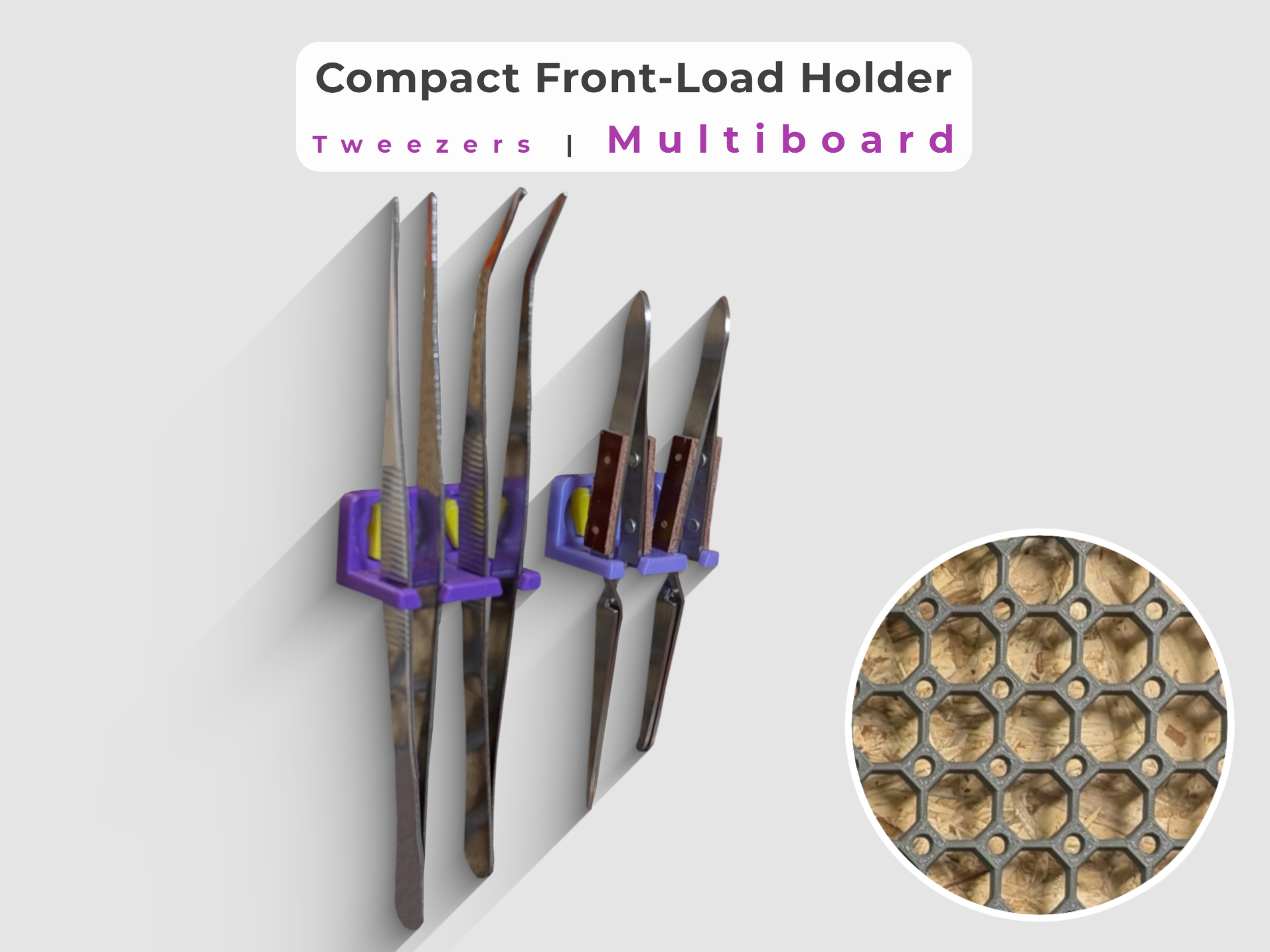 Compact Front-Load File Tweezers Holder