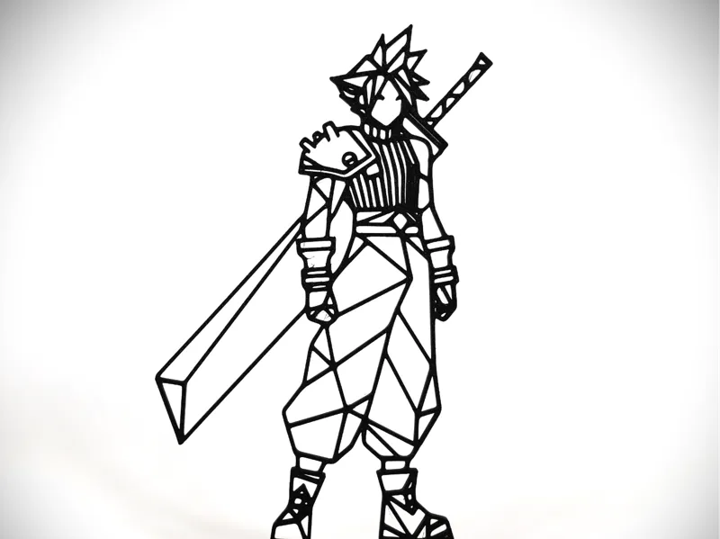 Low Poly Geometric Cloud Strife