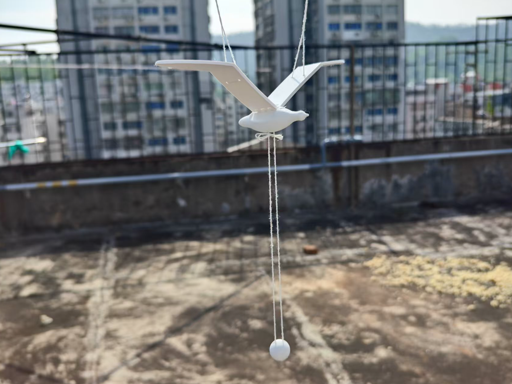 会飞的海鸥（一体打印），悬挂飞鸟客厅阳台装饰儿童床头玩具空中吊饰悬挂