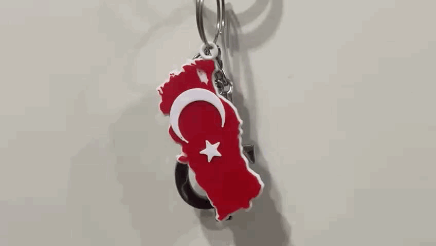 Türkiye Ay Yıldız Anahtarlık | Turkey Map Keychain