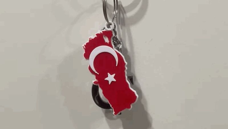 Türkiye Ay Yıldız Anahtarlık | Turkey Map Keychain