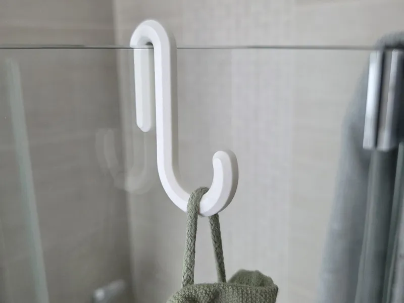 Towel hook for 6mm & 8mm glass pane