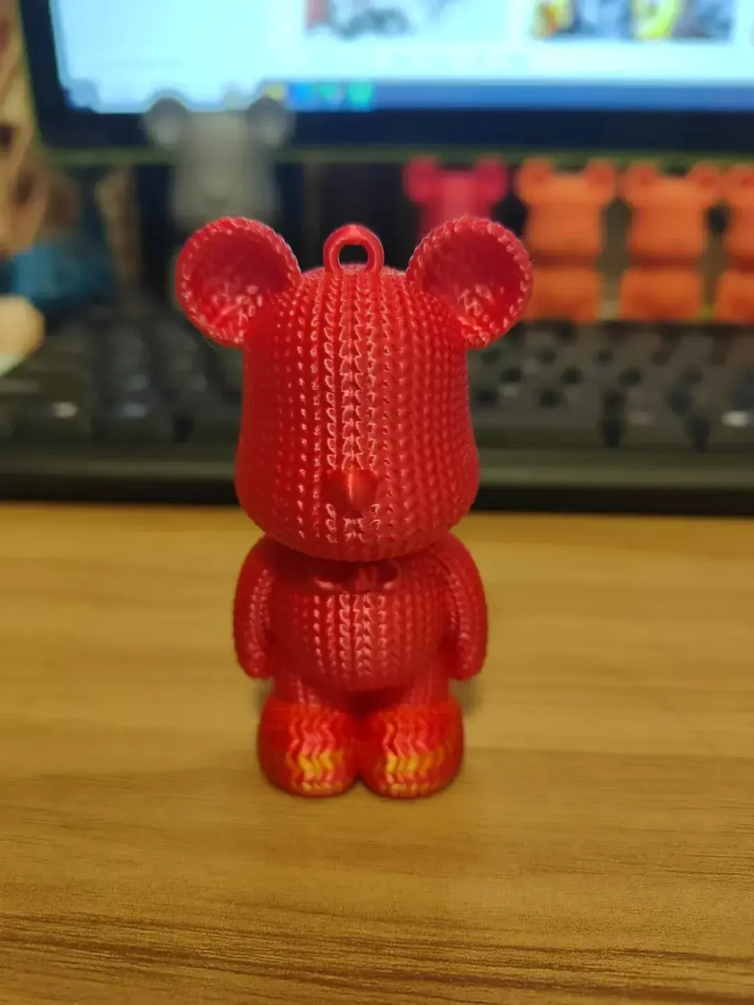 Miniatura 4 do modelo 3D 暴力熊--隐藏款针织纹理，钥匙扣，摆件，吊坠（自行调整大小）