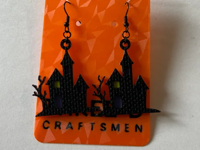 Knit Haunted House Earrings