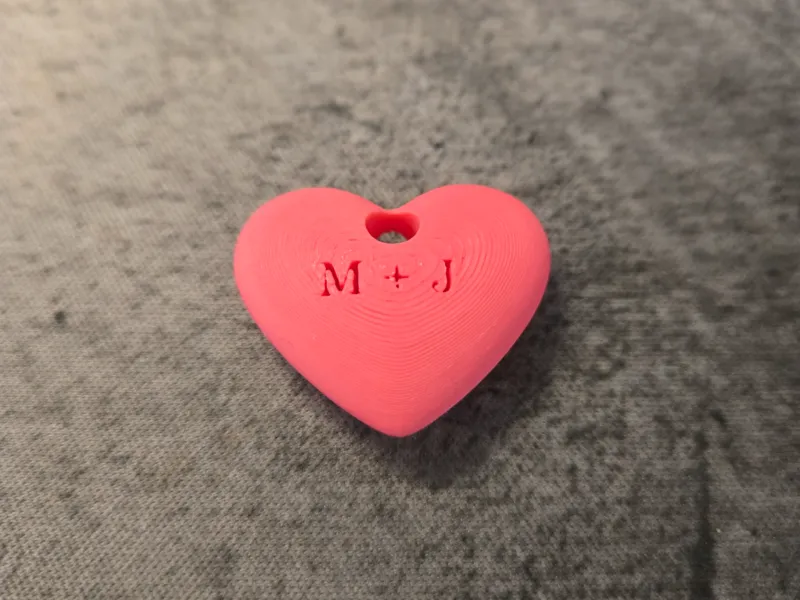 Valentine Day Hearts (initials, necklace loop)