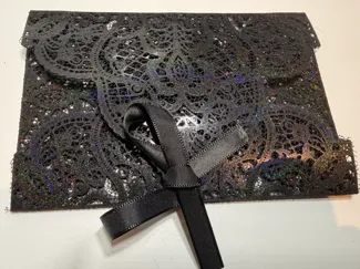 Enveloppe élégante en Dentelle sur Tulle Étiquette