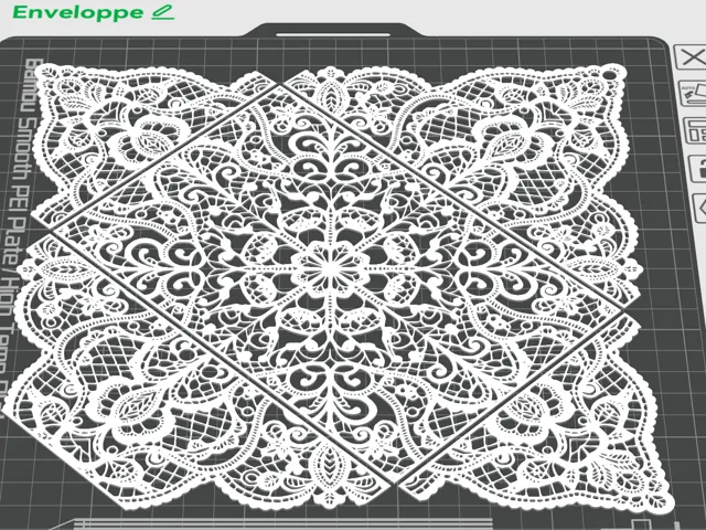 Enveloppe élégante en Dentelle sur Tulle Étiquette