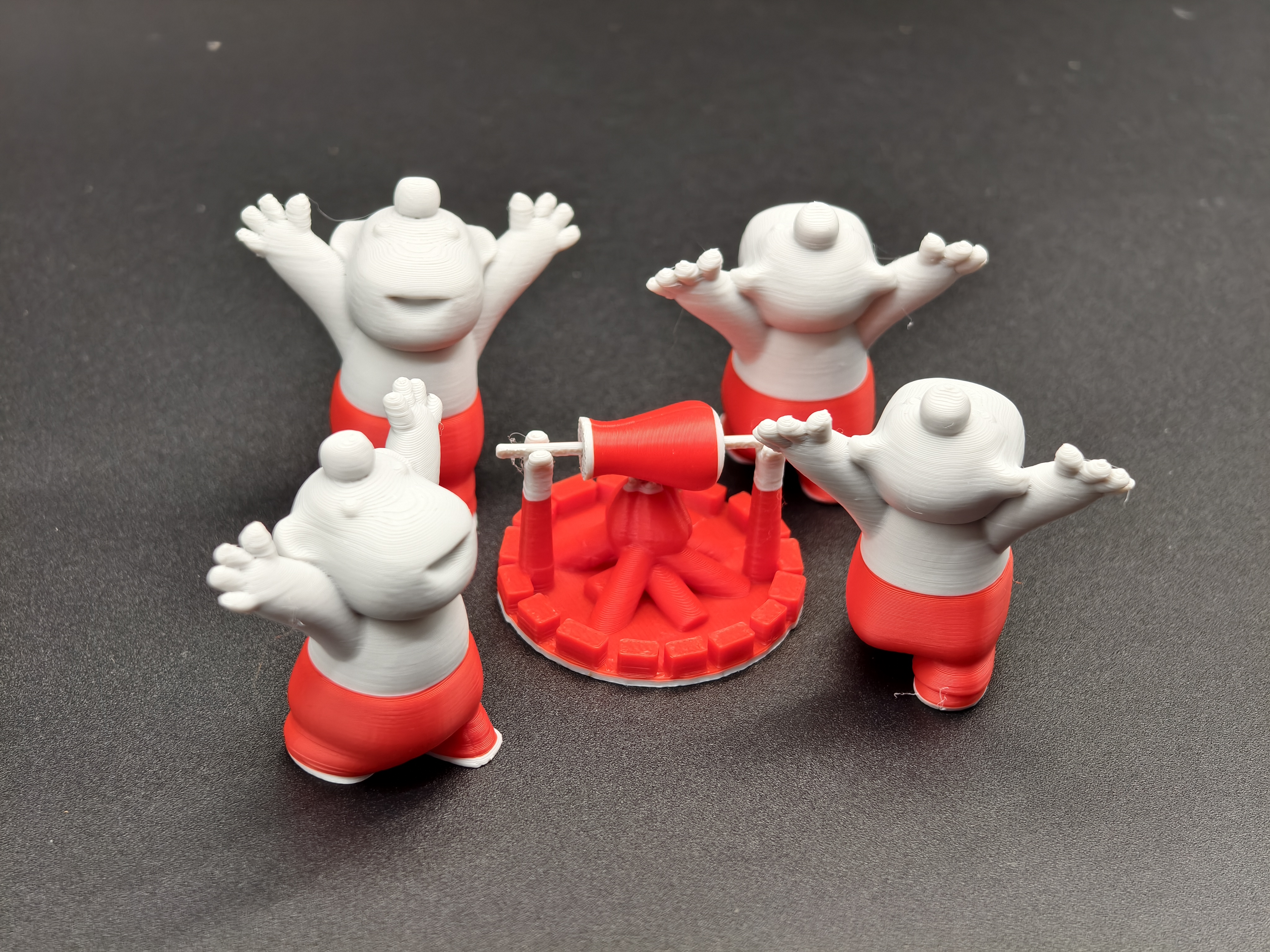 Miniatura 2 do modelo 3D 蹿火晚会，爱跳舞的云南人，无需支撑